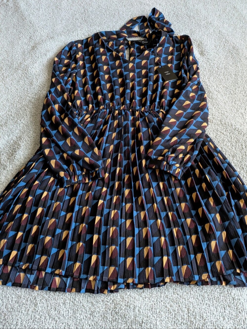 🌼B2G1🌼 Code x Mode Navy Geometric Knee Length Dress NWT